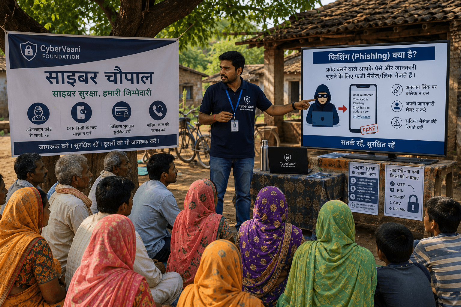 Volunteers joining hands together
